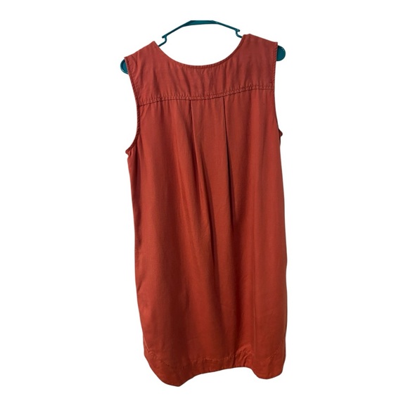 Loft Sleeveless Brick Orange Rust Lounging Short Lyocell Casual Dress Medium - Picture 2 of 6